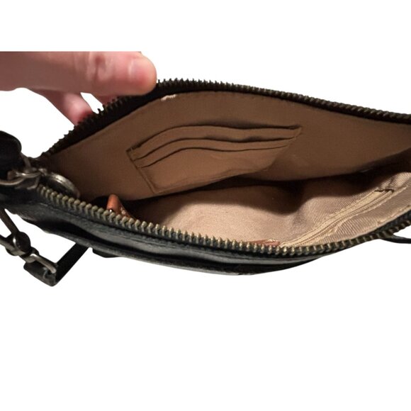 The Sak Black Leather Crossbody Bag Purse Studded Adjustable Removable Strap - Picture 4 of 13